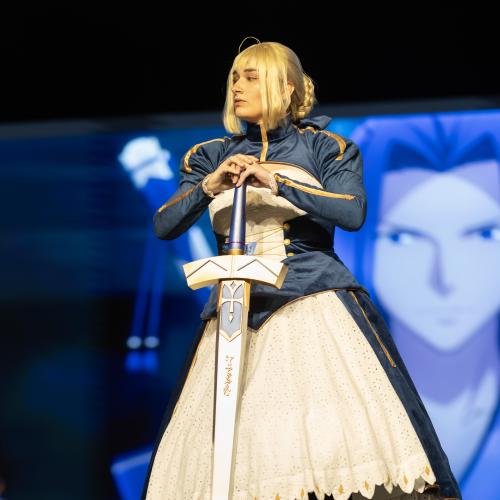 Saber and Assassin from Fate Stay/Night: Unlimited Blade Works
Cosplayer: Silvercrystal_cosplays
https://www.instagram.com/lady_silvernight/
https://www.instagram.com/_kneeslipper_/